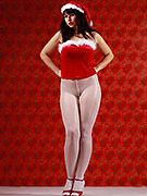 Christmas with Desyra Noir In white shiny panty hose